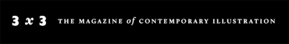 3x3 logo, shows 3 x 3 in a bold white font and then the title in small capital letter, all on a black background colour