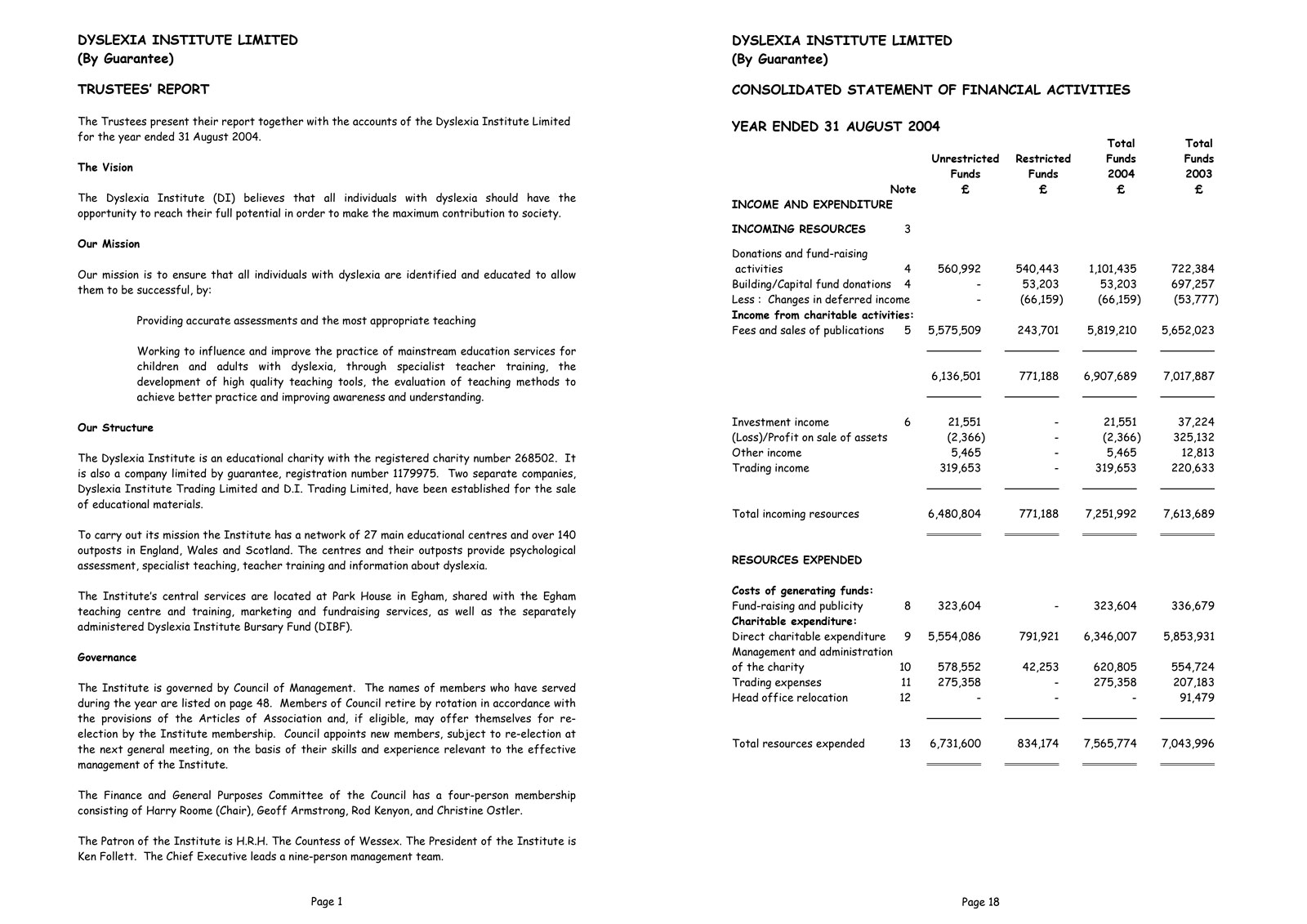 Image of an inside spread showing complex financial tables before our redesign