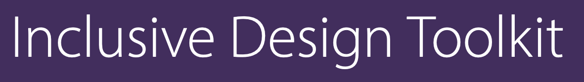 The text 'Inclusive Design Toolkit' in thin white letters on a dark pruple rectangle background